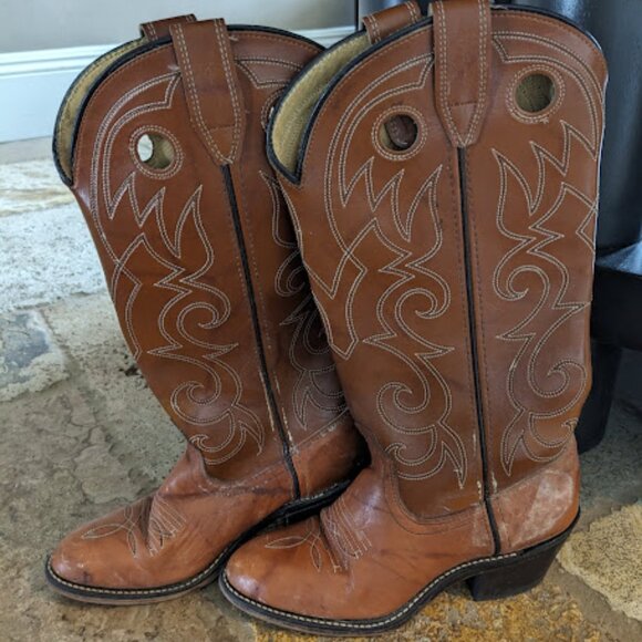 TONY LAMA BOYS' EMBROIDERED COWBOY WESTERN BOOTS - ROUND TOE SIZE 4 - Picture 1 of 2